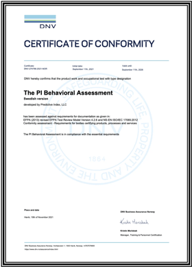 Certificate of Conformity